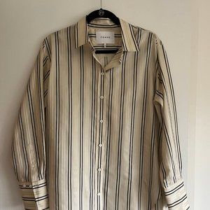 FRAME striped silk shirt pajama style button down